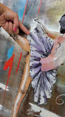 Ballerina Ballet Dancer 3D Metal Cutout Wall Art Painting Mixed Media Decor