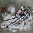 Downhill Skier Skiing USA Olympic Team 3D Metal Cutout Wall Art Painting