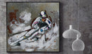 Downhill Skier Skiing USA Olympic Team 3D Metal Cutout Wall Art Painting
