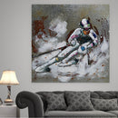 Downhill Skier Skiing USA Olympic Team 3D Metal Cutout Wall Art Painting