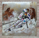 Downhill Skier Skiing USA Olympic Team 3D Metal Cutout Wall Art Painting