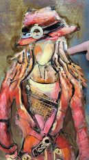 Fashion Icon Model Girl 3D Mixed Media Wall Art Hanging Decor Painted Handmade
