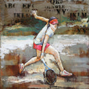 Female Tennis Player Athlete 3D Mixed Media Wall Art Painting Metal Cutout