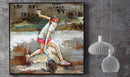 Female Tennis Player Athlete 3D Mixed Media Wall Art Painting Metal Cutout