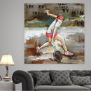 Female Tennis Player Athlete 3D Mixed Media Wall Art Painting Metal Cutout