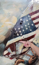 Windsurfing American Flag 3D Wall Art Painting Mixed Media Metal Wood Art