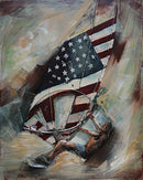 Windsurfing American Flag 3D Wall Art Painting Mixed Media Metal Wood Art
