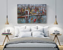 3D Wall Art Painting Bridge & Sailboats Scene Mixed Media Metal Wood Art