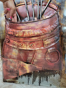 Golf Bag Golfer Decor 3D Wall Art Mixed Media Painting Metal Cutout