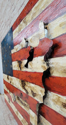 American Flag & Map 3D Wall Art Sculpture Metal Cutout Painting on Wood Canvas