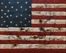 American Flag & Map 3D Wall Art Sculpture Metal Cutout Painting on Wood Canvas
