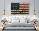 American Flag & Map 3D Wall Art Sculpture Metal Cutout Painting on Wood Canvas