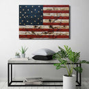 American Flag & Map 3D Wall Art Sculpture Metal Cutout Painting on Wood Canvas