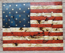 American Flag & Map 3D Wall Art Sculpture Metal Cutout Painting on Wood Canvas