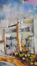 Venice Canal Gondola Scene 3D Mixed Media Wall Art Painting on Metal & Wood