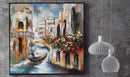 Venice Canal Gondola Scene 3D Mixed Media Wall Art Painting on Metal & Wood