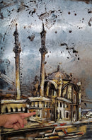 Hagia Sophia Church Mosque Istanbul Turkey Turkish Scene 3D Mixed Media Wall Art Metal Wood Art