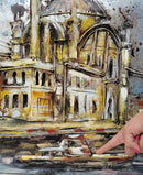 Hagia Sophia Church Mosque Istanbul Turkey Turkish Scene 3D Mixed Media Wall Art Metal Wood Art