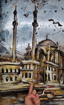 Hagia Sophia Church Mosque Istanbul Turkey Turkish Scene 3D Mixed Media Wall Art Metal Wood Art