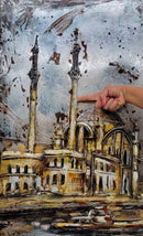 Hagia Sophia Church Mosque Istanbul Turkey Turkish Scene 3D Mixed Media Wall Art Metal Wood Art
