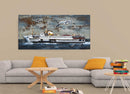 Titanic 3D Painting Iron Vintage Model Large All Metal Canvas 24 by 48 Inches Artwork