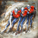 Roller Blading Competition Olympics 3D Wall Art Painting Metal Cutout Decor