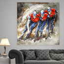 Roller Blading Competition Olympics 3D Wall Art Painting Metal Cutout Decor