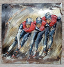 Roller Blading Competition Olympics 3D Wall Art Painting Metal Cutout Decor
