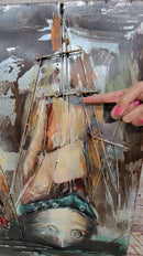 3-D Nautical Home Decor Sailboat Centerpiece Ship Decor Wall Decoration