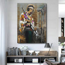 Jimi Hendrix 3D Wall Art Mixed Media Painting on Metal Canvas Electric Guitar
