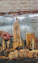 Impressionist 3D Wall Art Painting of NYC Skyline on Metal Canvas