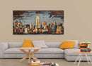 Impressionist 3D Wall Art Painting of NYC Skyline on Metal Canvas