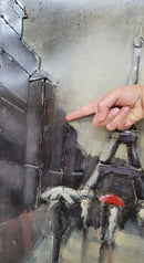 Rainy Day at the Eiffel Tower in Paris, France - 3D Painting Art on Metal Canvas