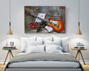 Guitar and Rose 3D Wall Art Painting on Metallic Canvas