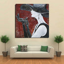 Fashionable Woman Applying Lipstick Mixed Media 3D Wall Art Painting Metal & Wood