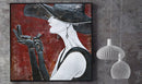 Fashionable Woman Applying Lipstick Mixed Media 3D Wall Art Painting Metal & Wood