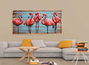 Custom Artwork 3D Pastel Marsh Land Flamingo Wall Painting Bedroom 3-D Decor