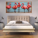 Custom Artwork 3D Pastel Marsh Land Flamingo Wall Painting Bedroom 3-D Decor