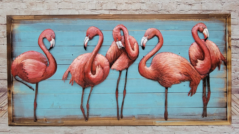 Flamingo 3 Pieces Metal Wall Art,Metal Wall Decor,Animal Wall Sign,Metal Wall Hangings,Living Room store Wall Art,Home deco, Bedroom Wall Decor