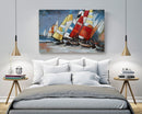 Sailboats Sailing on the Ocean 3D Painting on Metal Canvas Nautical Decor