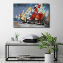 Sailboats Sailing on the Ocean 3D Painting on Metal Canvas Nautical Decor