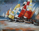 Sailboats Sailing on the Ocean 3D Painting on Metal Canvas Nautical Decor