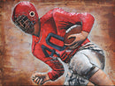 Football Player 3D Mixed Media Wall Art Painting Metal Wood Art