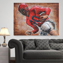Football Player 3D Mixed Media Wall Art Painting Metal Wood Art