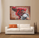 Football Player 3D Mixed Media Wall Art Painting Metal Wood Art