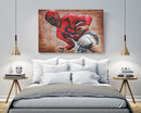 Football Player 3D Mixed Media Wall Art Painting Metal Wood Art
