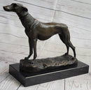 Greyhound Dog Whippet Bronze Statue Sculpture Figure Marble Base by Fremiet 13" x 10"