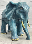 Extra Large Heavy Wildlife Elephant by French Artist Barye Green Patina Bronze Statue