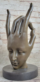 Signed Salvador Dali Gesture Hand Brown Patina 100% Solid Bronze Sculpture Gift