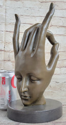 Signed Salvador Dali Gesture Hand Brown Patina 100% Solid Bronze Sculpture Gift